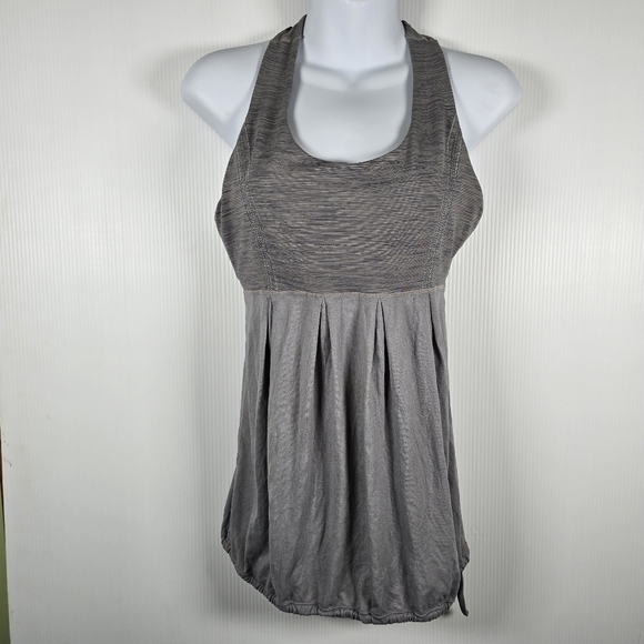 Lululemon Womens Power Dance Women's  Loose Draped Gray Sports Bra Tank Size 6 - Picture 1 of 16